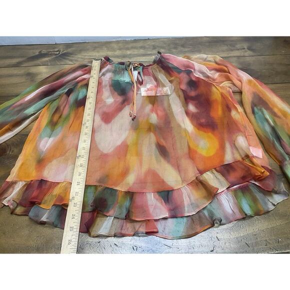 Johnny Was Love Radika Long Sleeve Silk Blouse Boho Chic Sheer XL NWT - Picture 6 of 13